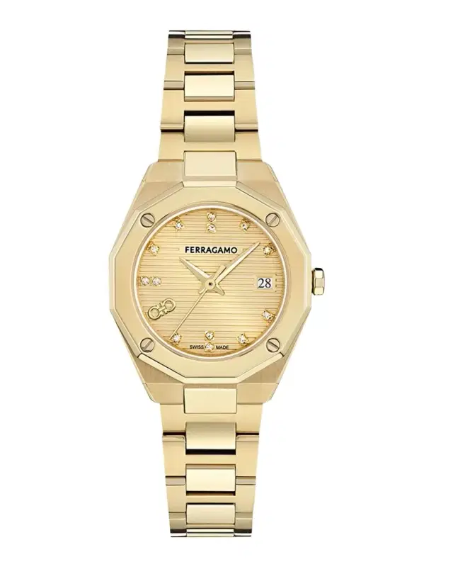 Ferragamo Edge IP Yellow Gold 28MM Bracelet Watch