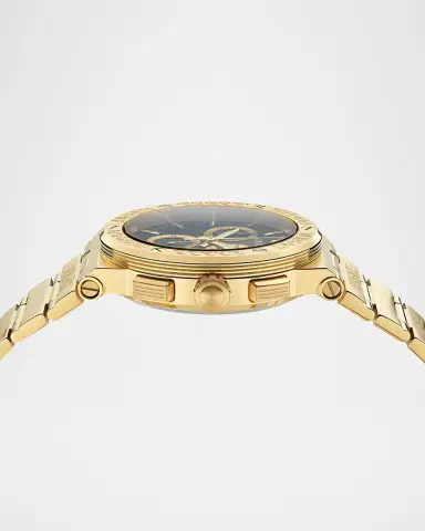 Versace Men's Greca Logo Chrono 40mm IP Yellow Gold Bracelet Watch | Thumbnail 3 Versace Men's Greca Logo Chrono 40mm IP Yellow Gold Bracelet Watch | Thumbnail 3