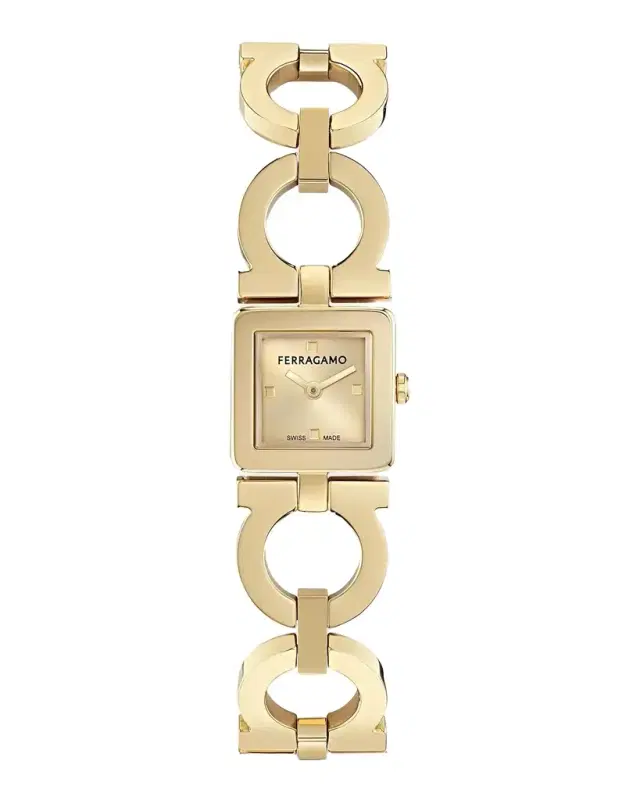 Ferragamo IP Goldtone Gancini Bracelet Watch/19MM