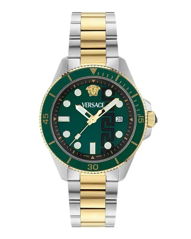 Versace Men's Greca Force 42mm Two-Tone Bracelet Watch