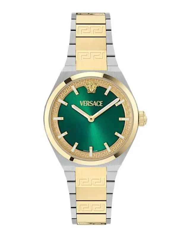 Versace V-Auria 35mm Two-Tone Bracelet Watch