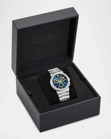Versace Men's Greca Logo Chrono 40mm Stainless Steel Bracelet Watch | Thumbnail 5