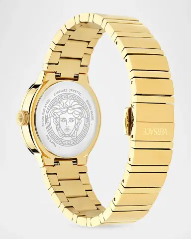 Versace Greca Logo Pearl 33mm IP Yellow Gold Bracelet Watch | Thumbnail 4