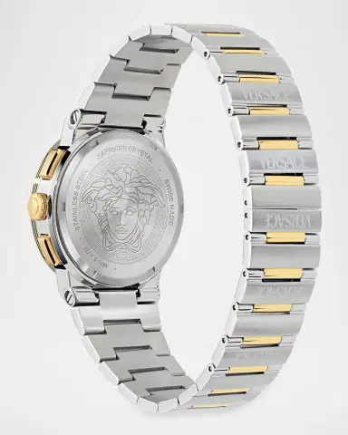 Versace Men's Greca Logo Chrono 40mm Two-Tone Bracelet Watch | Thumbnail 4