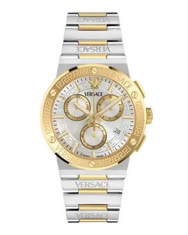 Versace Men's Greca Logo Chrono 40mm Two-Tone Bracelet Watch | Thumbnail 1