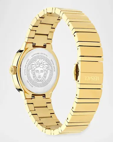 Versace Greca Logo Pearl 33mm IP Yellow Gold Bracelet Watch | Thumbnail 4