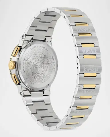 Versace Men's Greca Logo Chrono 40mm Two-Tone Bracelet Watch | Thumbnail 4