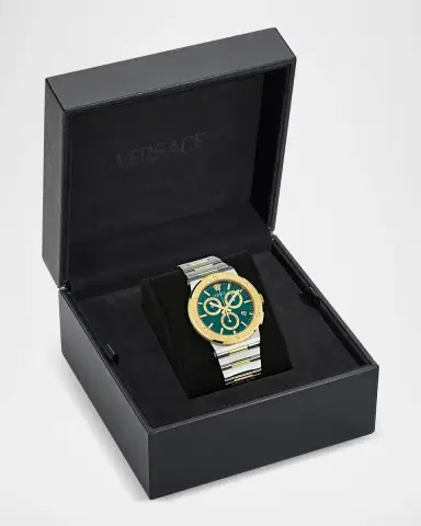 Versace Men's Greca Logo Chrono 40mm Two-Tone Bracelet Watch | Thumbnail 5