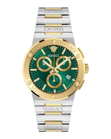 Versace Men's Greca Logo Chrono 40mm Two-Tone Bracelet Watch | Thumbnail 1