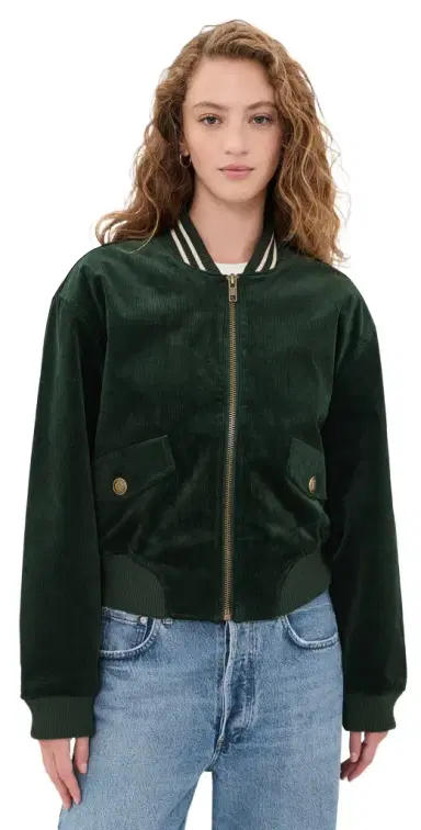 GOOD AMERICAN The Corduroy Varsity Jacket | Thumbnail 1