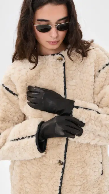 Carolina Amato Vent Palm Shorty Gloves | Thumbnail 3