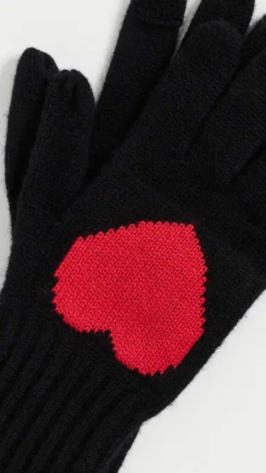 Carolina Amato Cashmere Blend Heart Gloves | Thumbnail 4