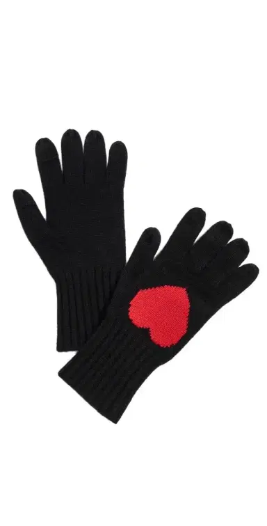 Carolina Amato Cashmere Blend Heart Gloves | Thumbnail 1