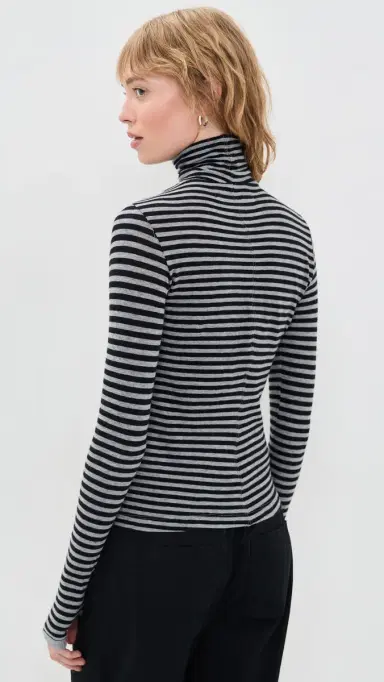 ENZA COSTA New Classic Striped Turtleneck Top | Thumbnail 3 ENZA COSTA New Classic Striped Turtleneck Top | Thumbnail 3