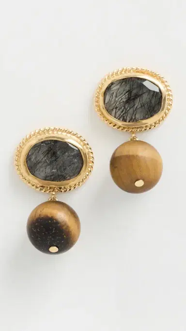 CHAN LUU Black Rutilated Quartz Earrings | Thumbnail 2