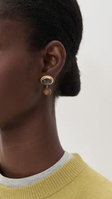 CHAN LUU Black Rutilated Quartz Earrings | Thumbnail 3
