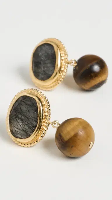 CHAN LUU Black Rutilated Quartz Earrings | Thumbnail 4