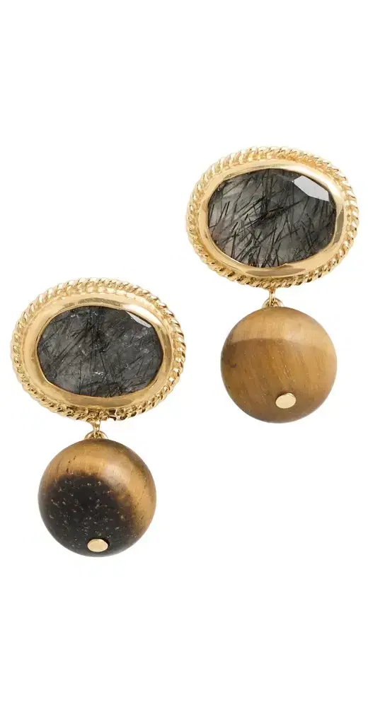 CHAN LUU Black Rutilated Quartz Earrings