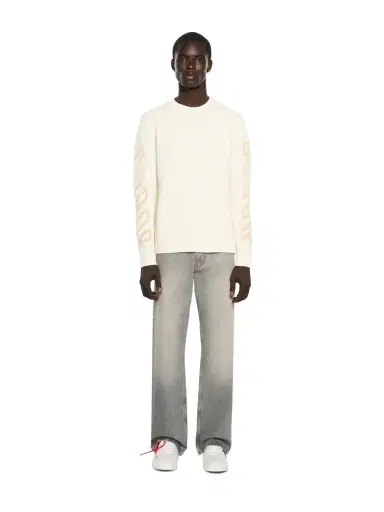 Off-White Diagonal Arrow Fuzzy Knit Crewneck | Thumbnail 2