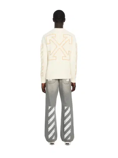 Off-White Diagonal Arrow Fuzzy Knit Crewneck | Thumbnail 4