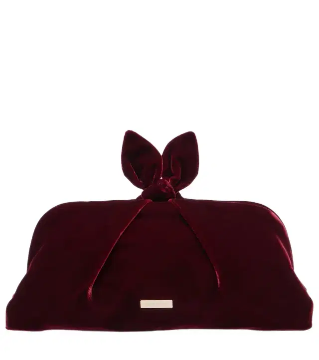 Aquazzura Bow Tie Small velvet clutch
