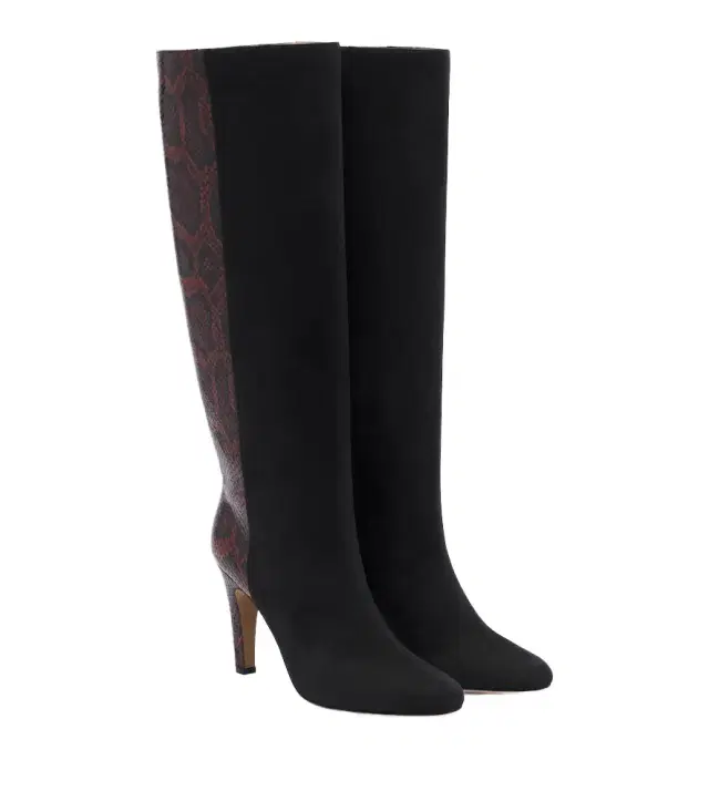 Ferragamo Leather and suede knee-high boots