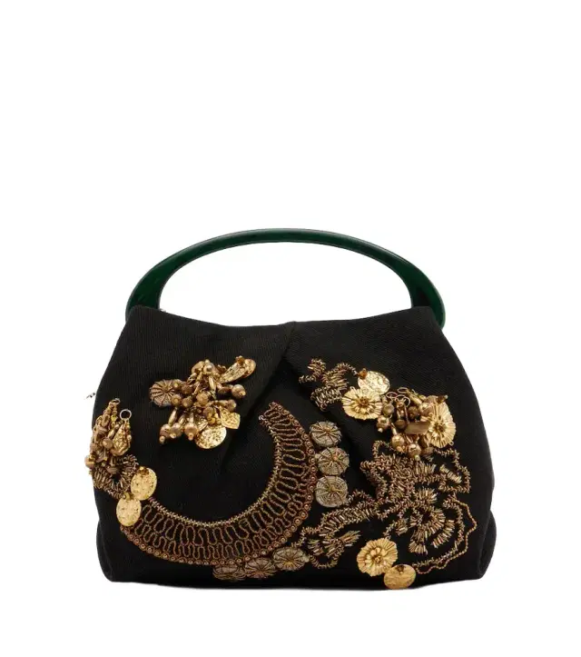 Small embellished top-handle bag
