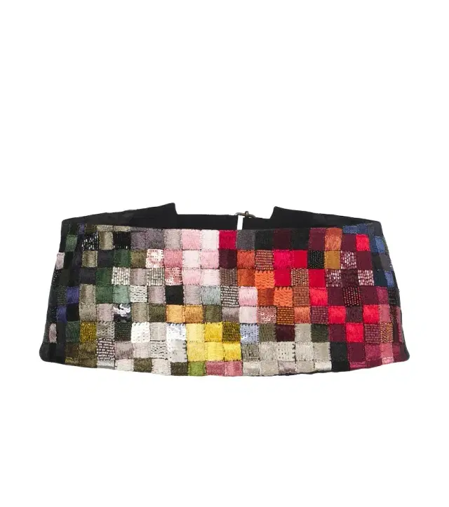 Dries Van Noten Embellished patchwork belt