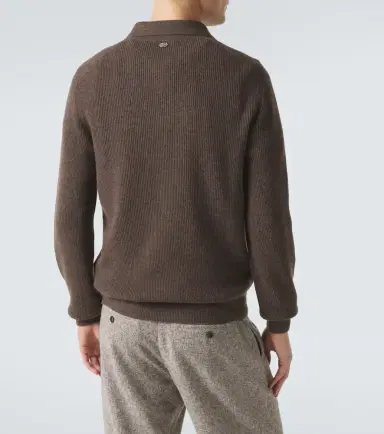 AGNONA Ribbed-knit cashmere polo sweater | Thumbnail 5