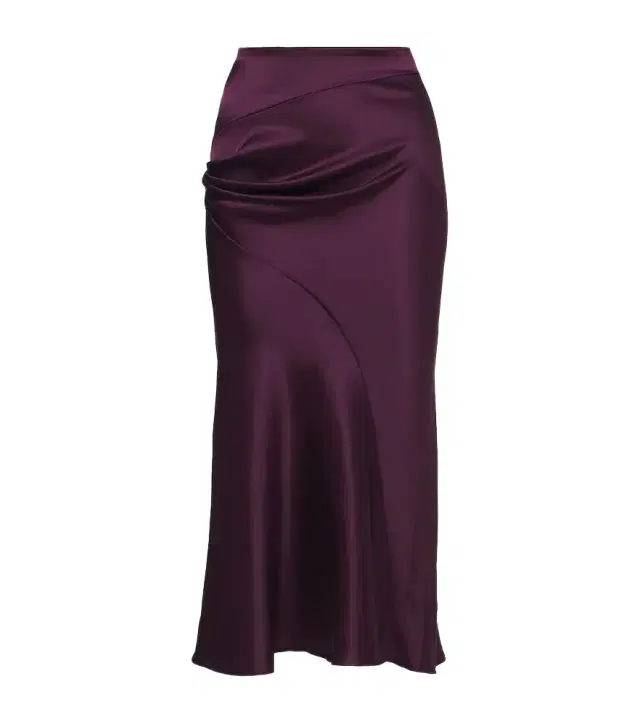 Silk-blend midi skirt