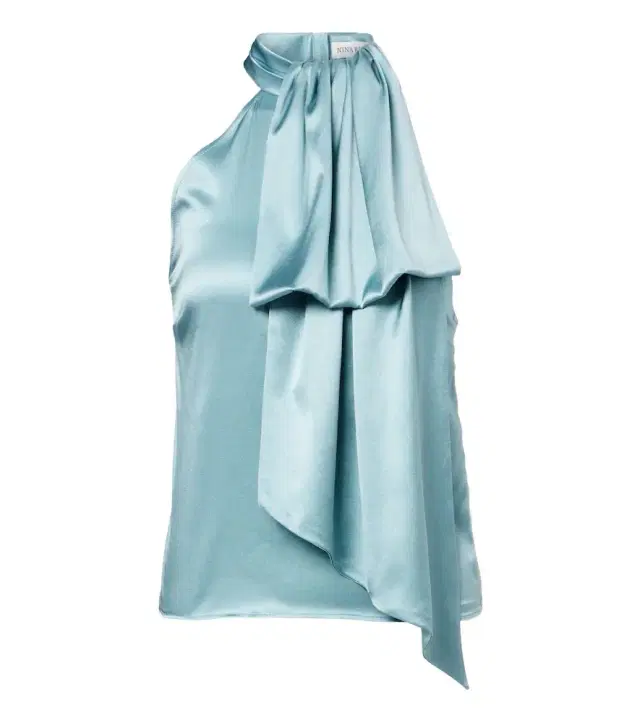 Silk-blend satin top