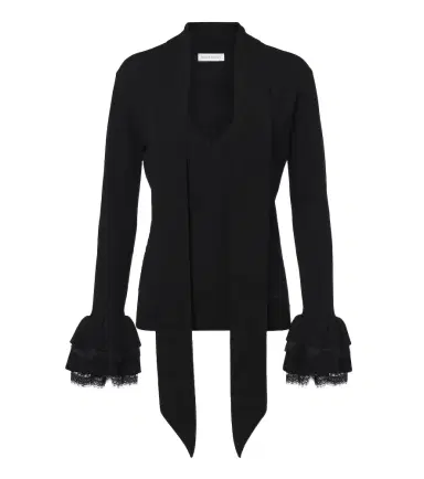 Nina Ricci Lace-trimmed wool-blend top | Thumbnail 1