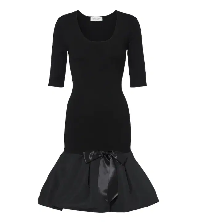 Wool-blend peplum minidress