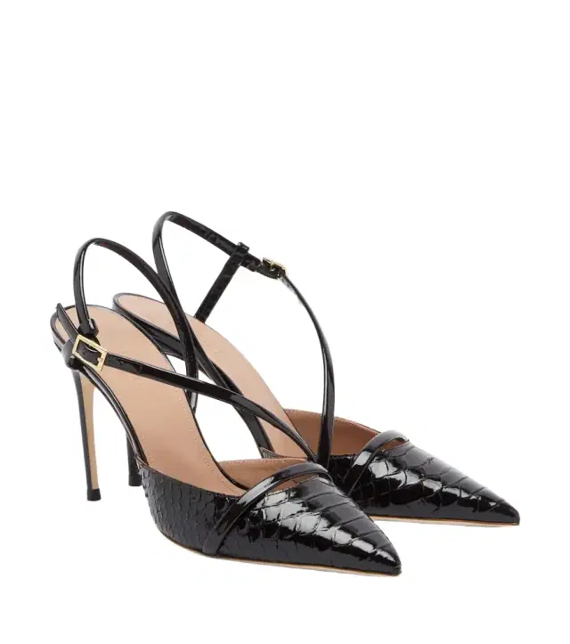 Malone Souliers Valeria croc-effect leather slingback pumps
