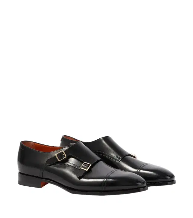 Santoni Leather monk strap shoes