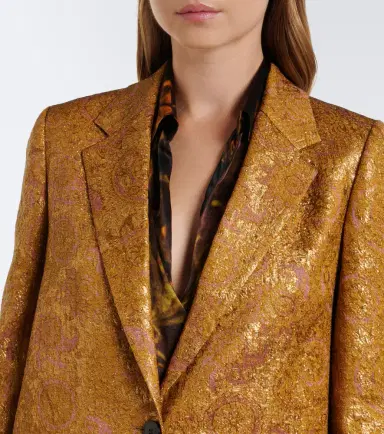 Dries Van Noten Jacquard linen, cotton, and silk-blend coat | Thumbnail 3 Dries Van Noten Jacquard linen, cotton, and silk-blend coat | Thumbnail 3