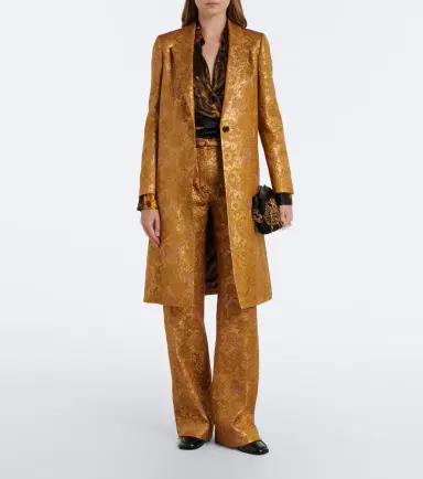 Dries Van Noten Jacquard linen, cotton, and silk-blend coat | Thumbnail 6 Dries Van Noten Jacquard linen, cotton, and silk-blend coat | Thumbnail 6