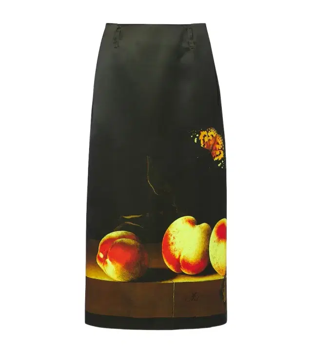 Dries Van Noten Printed satin midi skirt