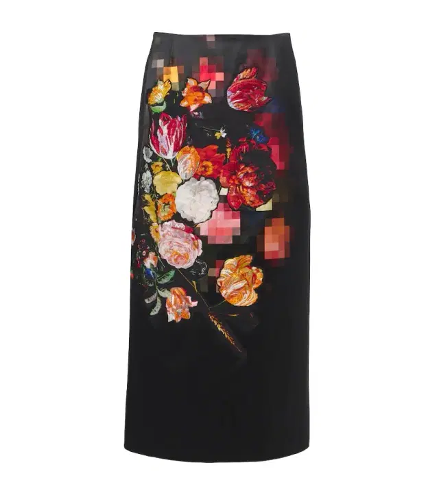 Dries Van Noten Embroidered cotton and silk midi skirt