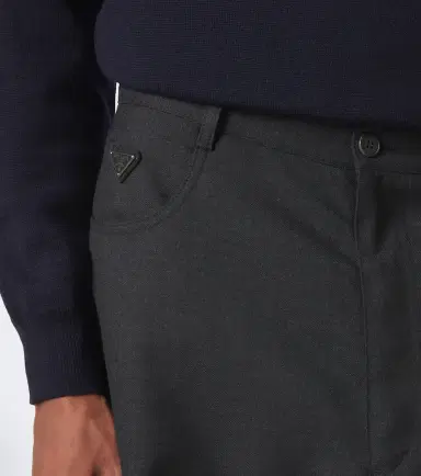 Prada Virgin wool wide-leg pants | Thumbnail 3