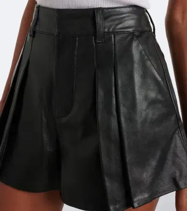 Frame Pleated leather shorts | Thumbnail 3