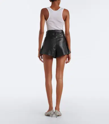 Frame Pleated leather shorts | Thumbnail 4
