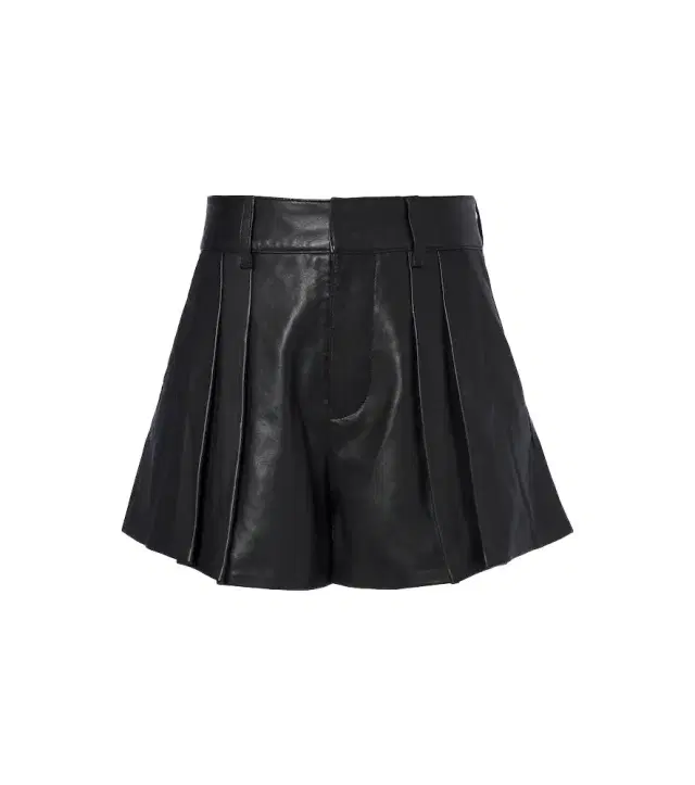 Frame Pleated leather shorts