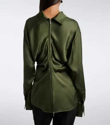 TOTEME Slouch draped crêpe satin blouse | Thumbnail 3 TOTEME Slouch draped crêpe satin blouse | Thumbnail 3