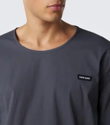 Miu Miu Cotton-blend poplin T-shirt | Thumbnail 2
