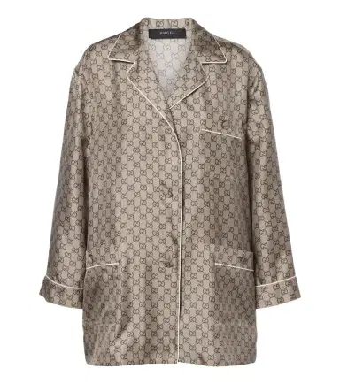 Gucci GG silk twill shirt | Thumbnail 1 Gucci GG silk twill shirt | Thumbnail 1
