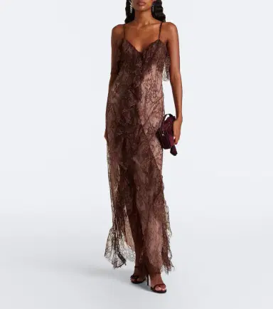 BLUMARINE Ruffled lace gown | Thumbnail 5