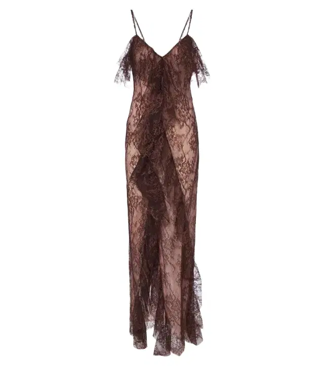 BLUMARINE Ruffled lace gown
