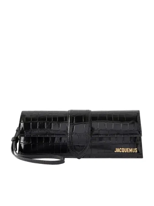Jacquemus La Pochette Bambino Crocodile-effect Leather Clutch