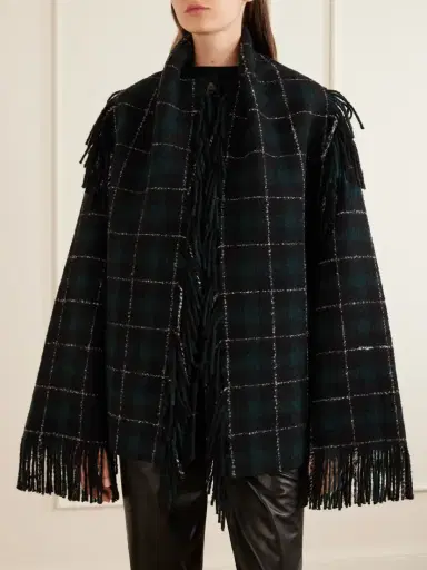 TOTEME Fringed Checked Wool-blend Jacket | Thumbnail 3